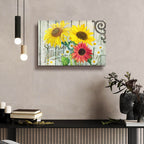 Farm Seed Sunflowers by Art Licensing Studio - 24x16 acrylic wall art in a room