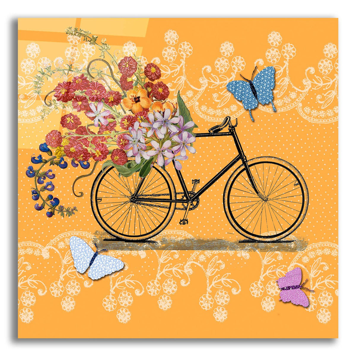 Flower Market Bicycle by Art Licensing Studio acrylic glass wall art
