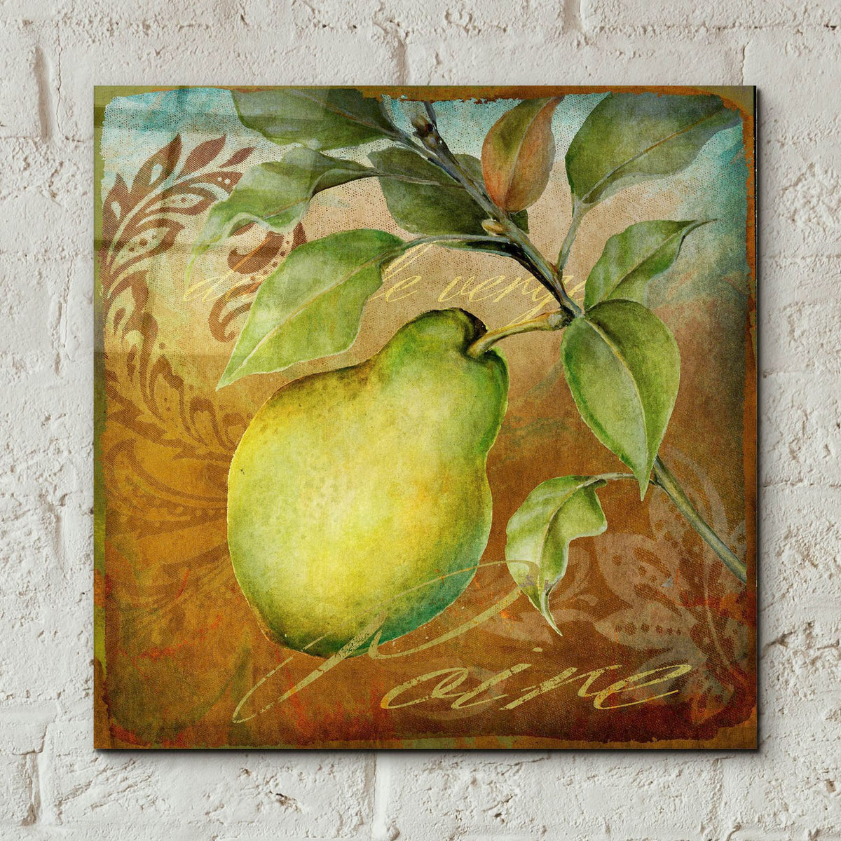 From The Grove Pear by Art Licensing Studio - 12x12 acrylic wall art in a room