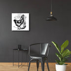Garden Chicken by Art Licensing Studio - 24x24 acrylic wall art in a room