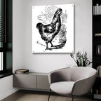 Garden Chicken by Art Licensing Studio - 36x36 acrylic wall art in a room
