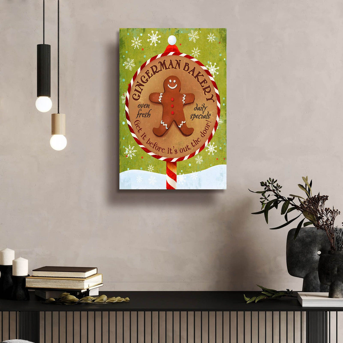 Gingerman Bakery by Art Licensing Studio - 16x24 acrylic wall art in a room