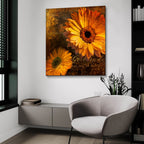 Golden Gerbera 4 by Art Licensing Studio - 36x36 acrylic wall art in a room