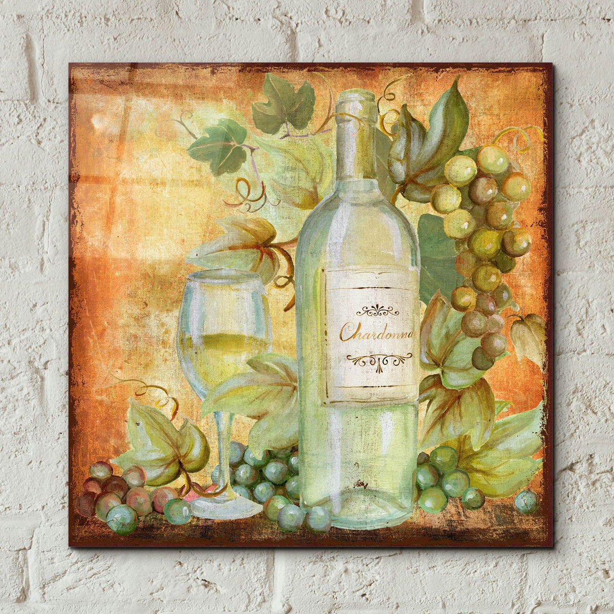 Grapevine & Wine White by Art Licensing Studio - 12x12 acrylic wall art in a room