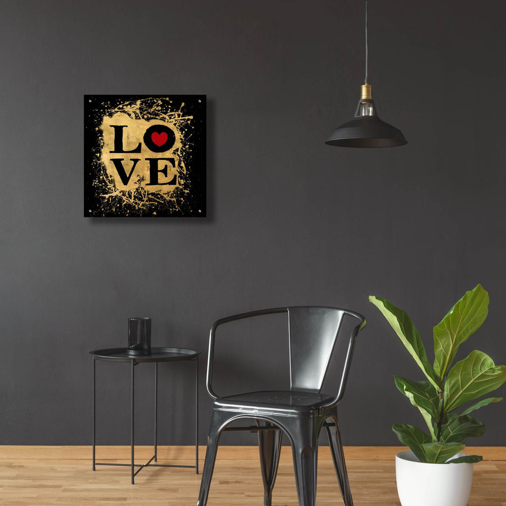 Heart Of Gold 1v by Art Licensing Studio - 24x24 acrylic wall art in a room