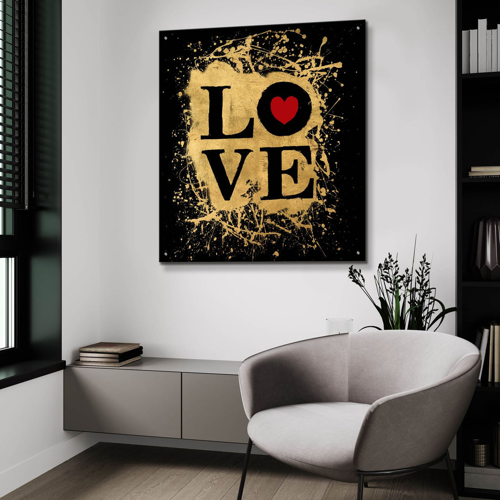 Heart Of Gold 1v by Art Licensing Studio - 36x36 acrylic wall art in a room