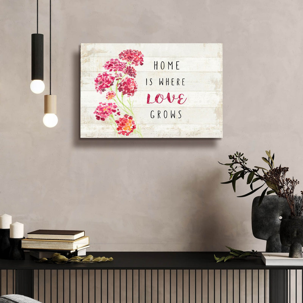 Home Love by Art Licensing Studio - 24x16 acrylic wall art in a room
