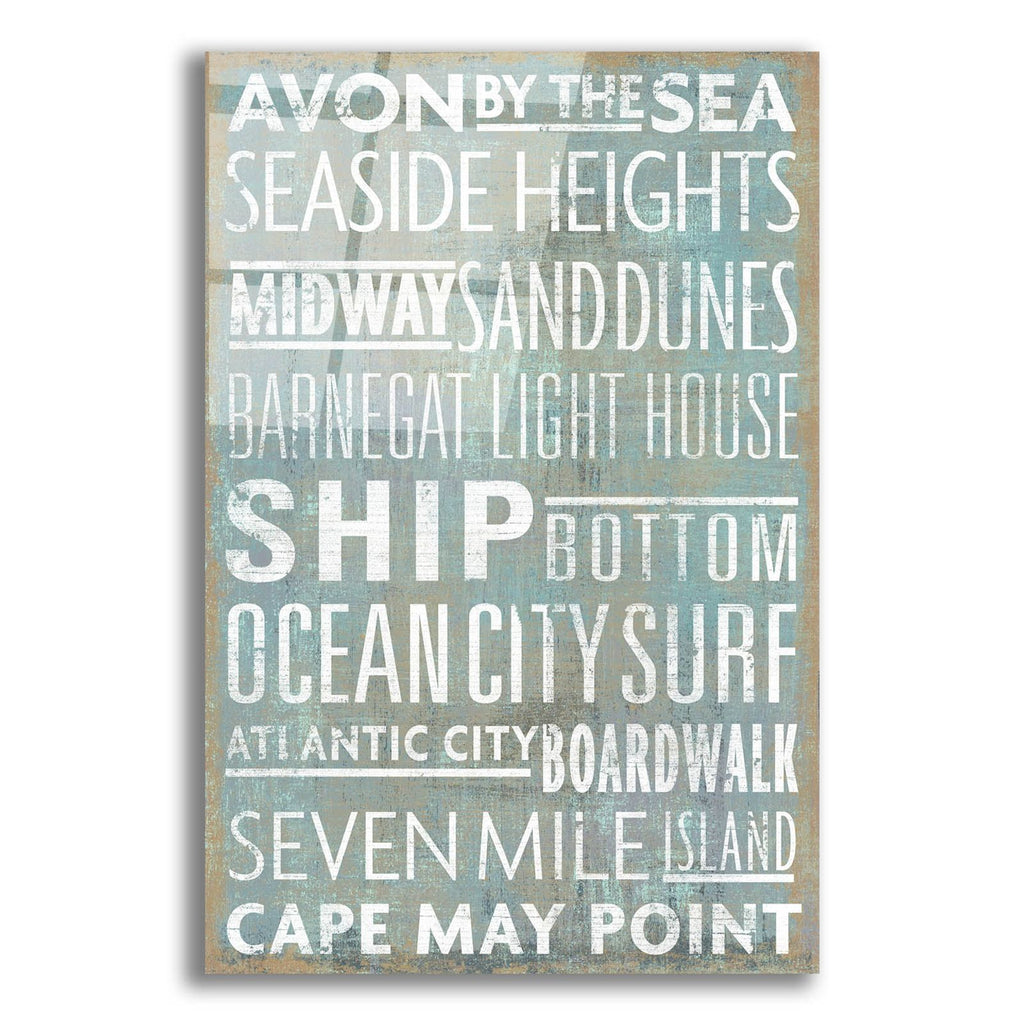 Jersey Shore Sites by Art Licensing Studio acrylic glass wall art