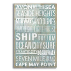 Jersey Shore Sites by Art Licensing Studio acrylic glass wall art