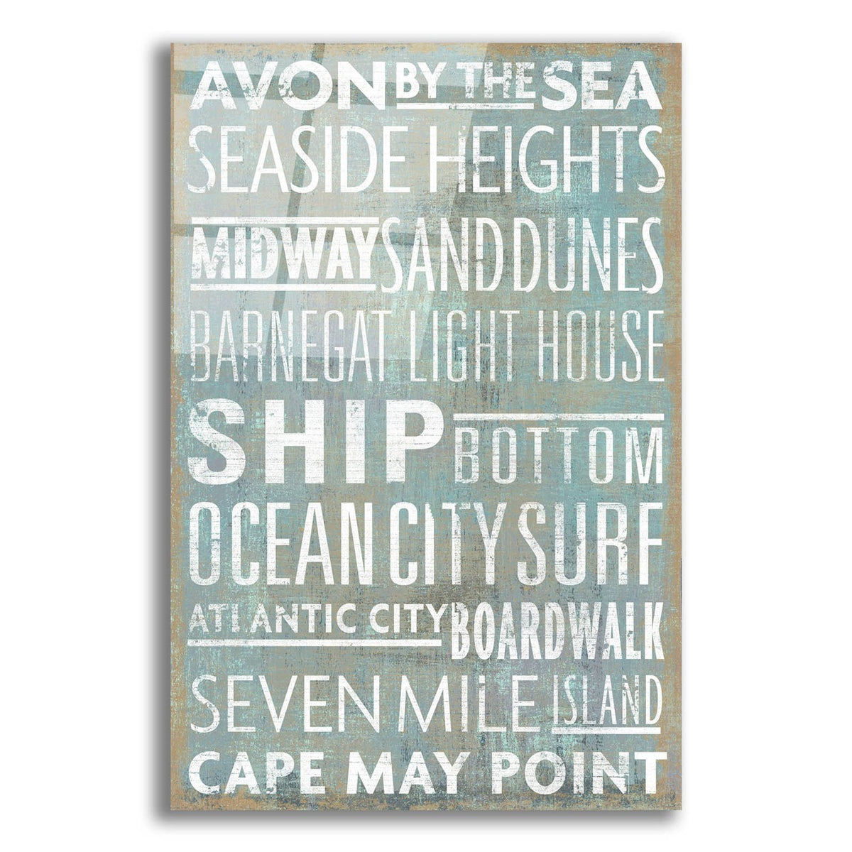 Jersey Shore Sites by Art Licensing Studio acrylic glass wall art