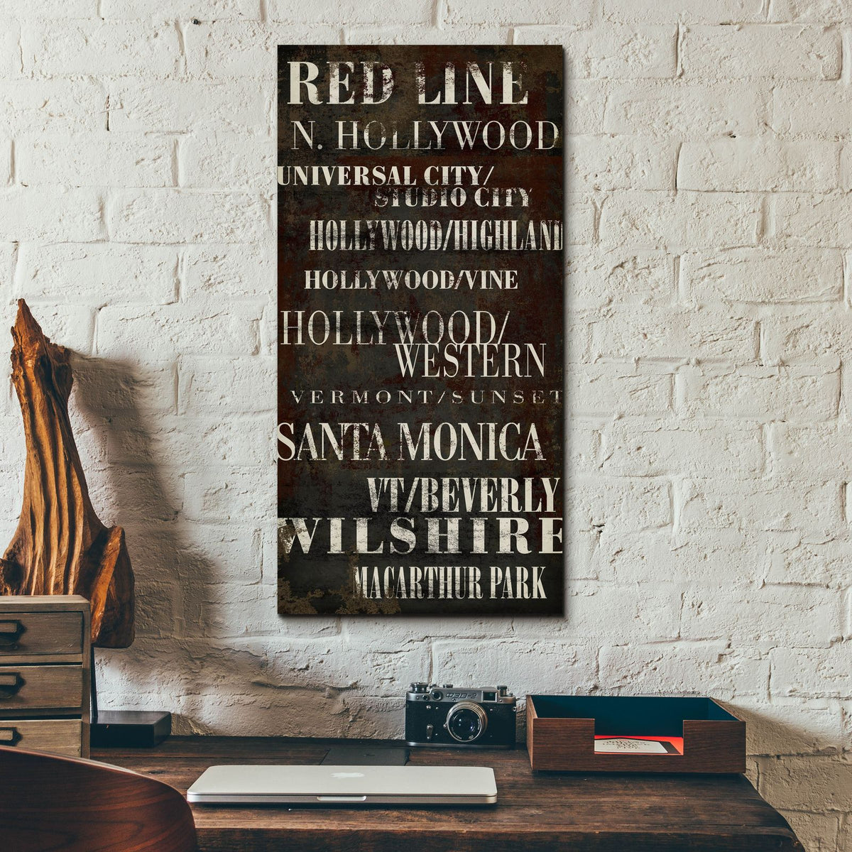 La Red Line by Art Licensing Studio - 12x24 acrylic wall art in a room