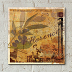 Latitude And Longitude Travel To Florence by Art Licensing Studio - 12x12 acrylic wall art in a room
