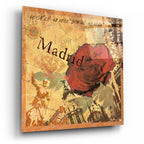 Epic Art 'Latitude And Longitude Travel To Madrid'  by Art Licensing Studio Acrylic Glass Wall Art,12x12