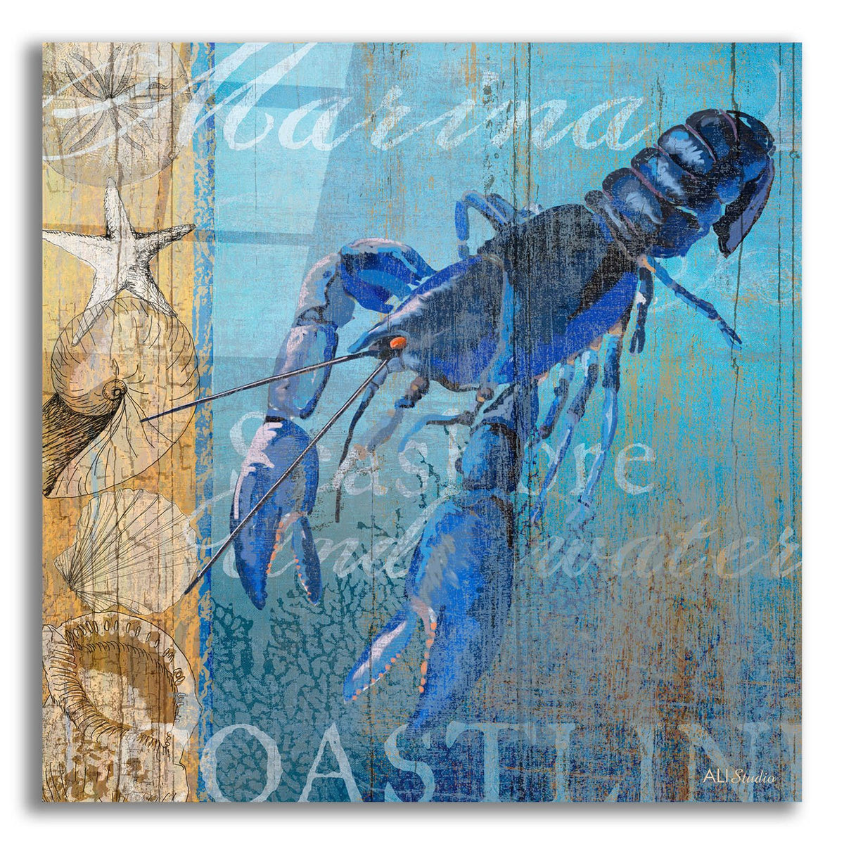 Lobster And Sea by Art Licensing Studio acrylic glass wall art