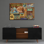 Lodge Sign Collage by Art Licensing Studio - 36x24 acrylic wall art in a room