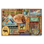 Lodge Sign Collage by Art Licensing Studio acrylic glass wall art
