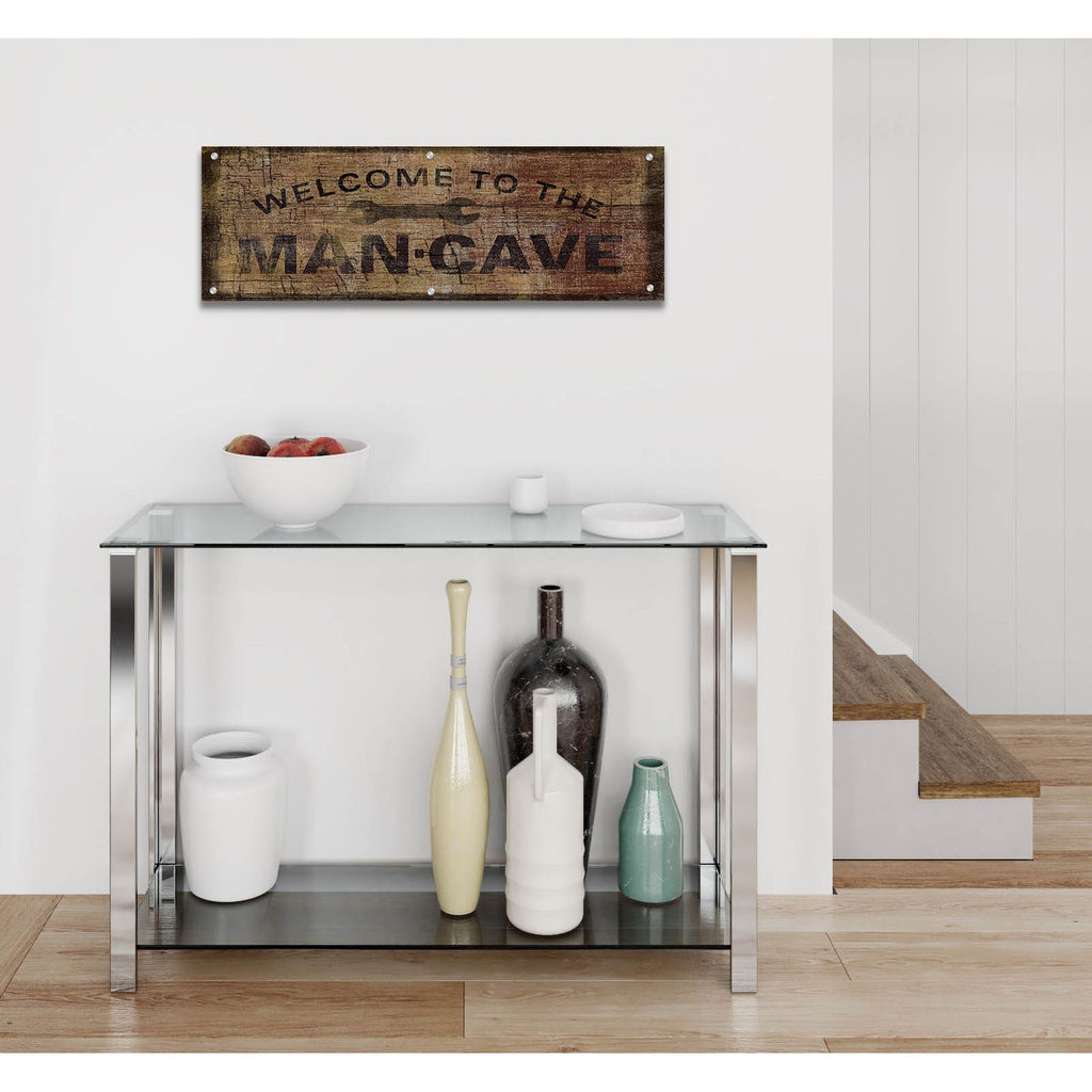 Mancave With Wrench by Art Licensing Studio - 36x12 acrylic wall art in a room