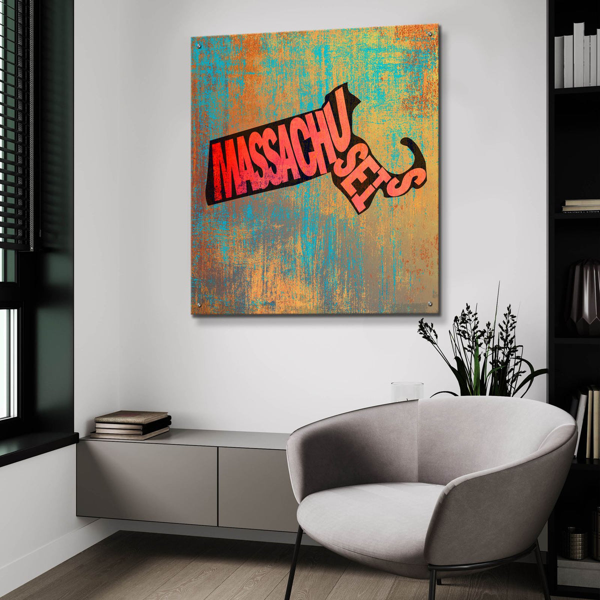Massachusetts by Art Licensing Studio - 36x36 acrylic wall art in a room