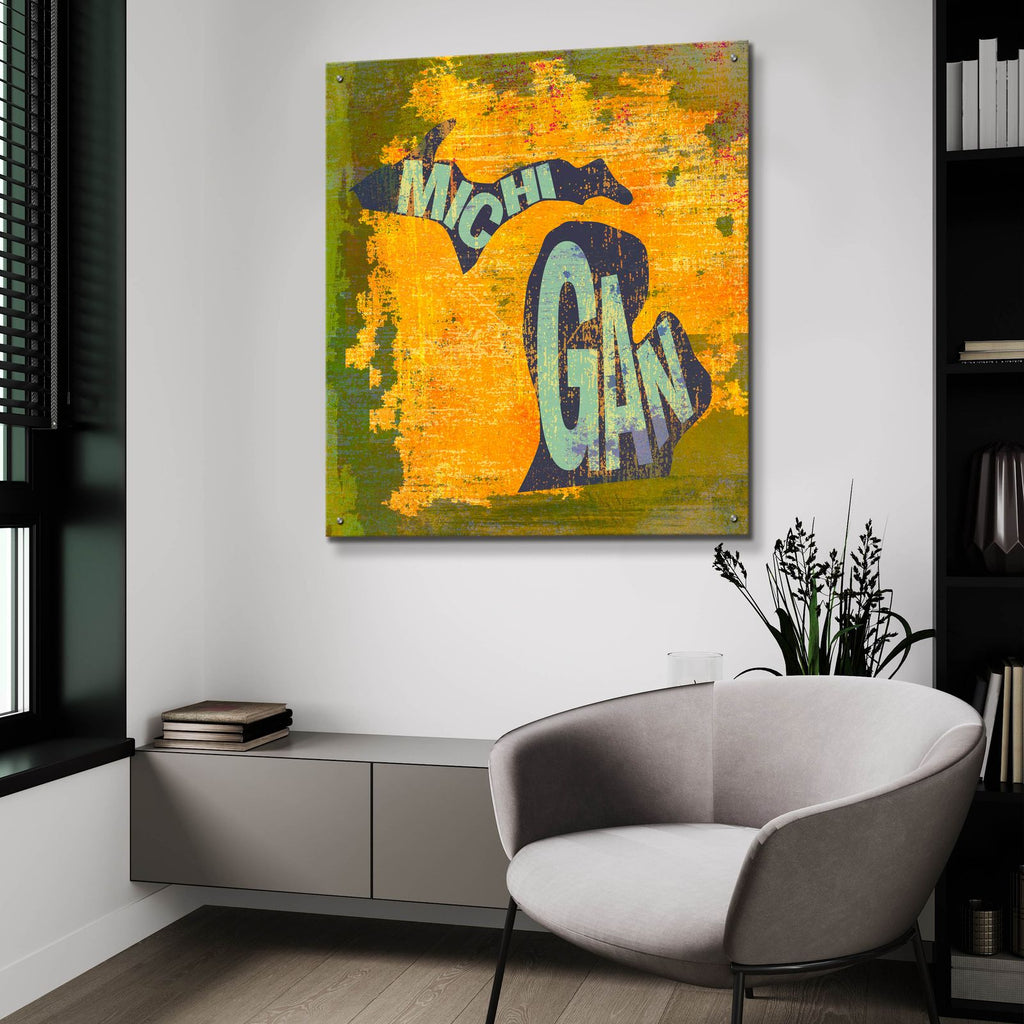 Michigan by Art Licensing Studio - 36x36 acrylic wall art in a room