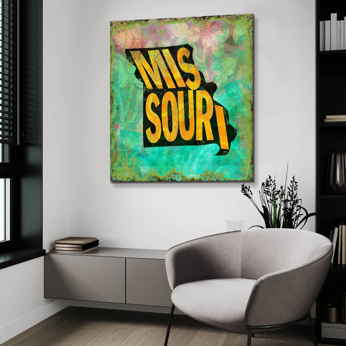 Missouri 3 by Art Licensing Studio - 36x36 acrylic wall art in a room