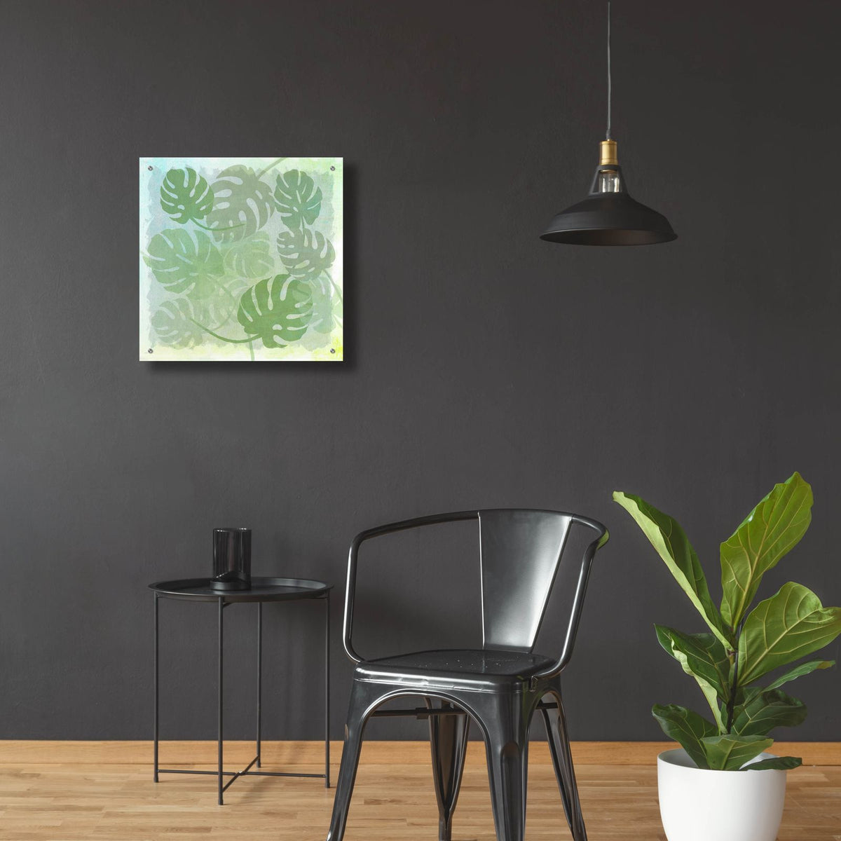 Monstera Water by Art Licensing Studio - 24x24 acrylic wall art in a room