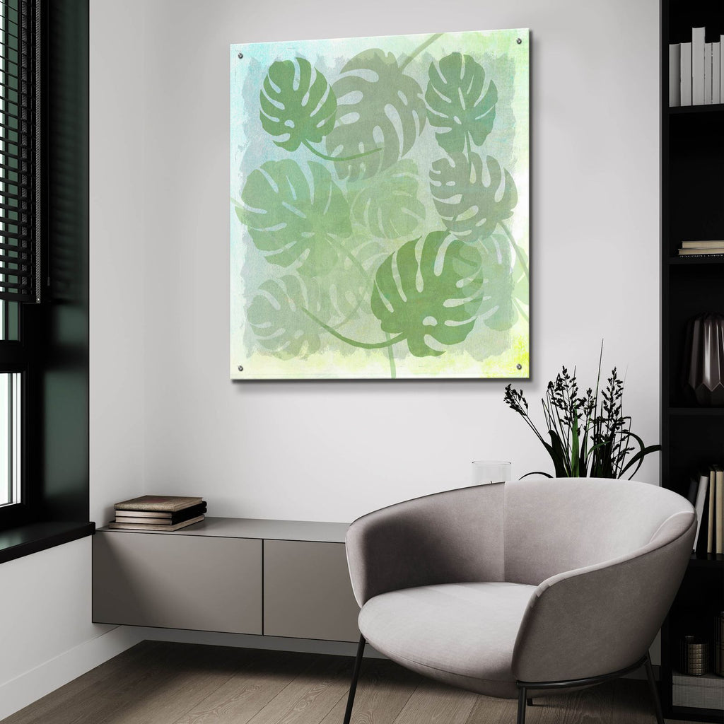 Monstera Water by Art Licensing Studio - 36x36 acrylic wall art in a room