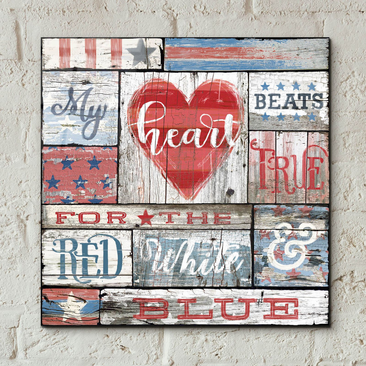 My Patriotic Heart by Art Licensing Studio - 12x12 acrylic wall art in a room