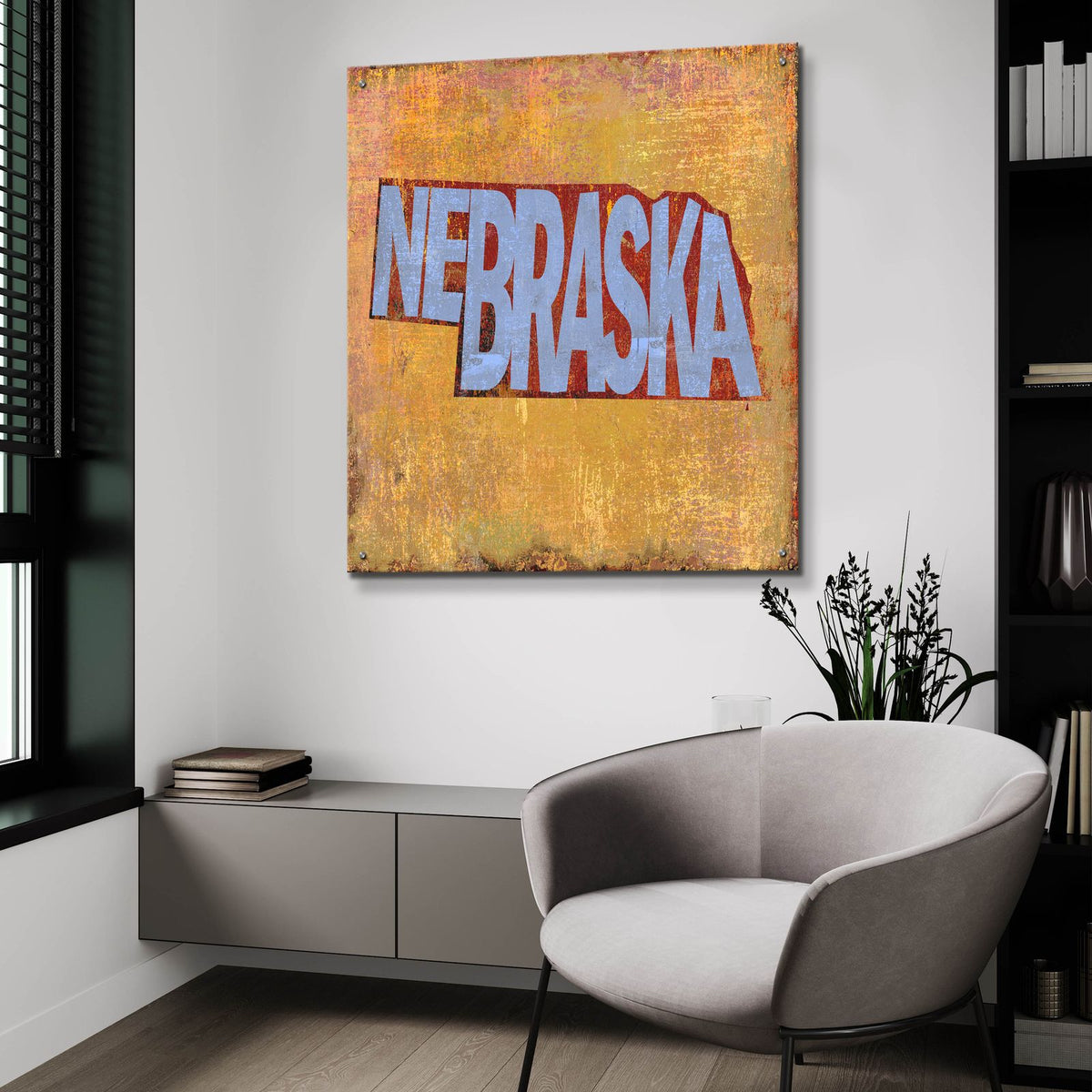 Nebraska by Art Licensing Studio - 36x36 acrylic wall art in a room