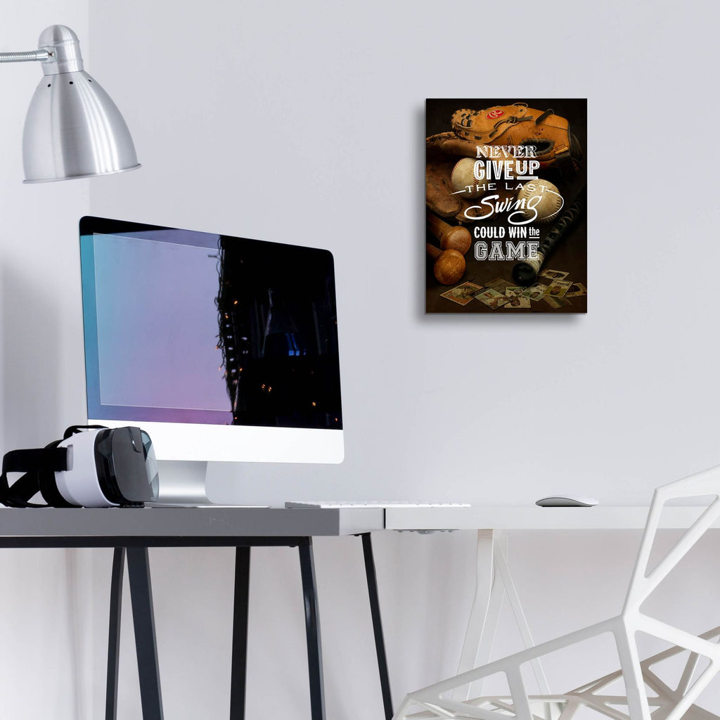 Never Give Up by Art Licensing Studio - 12x16 acrylic wall art in a room
