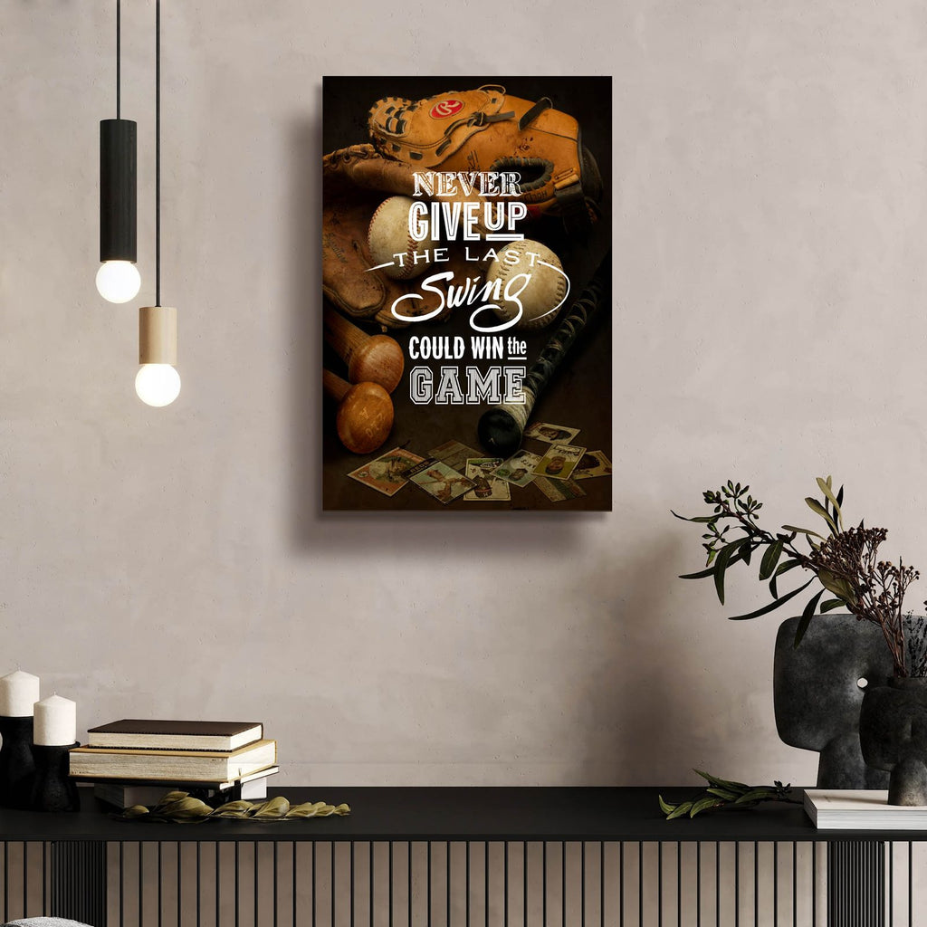 Never Give Up by Art Licensing Studio - 16x24 acrylic wall art in a room