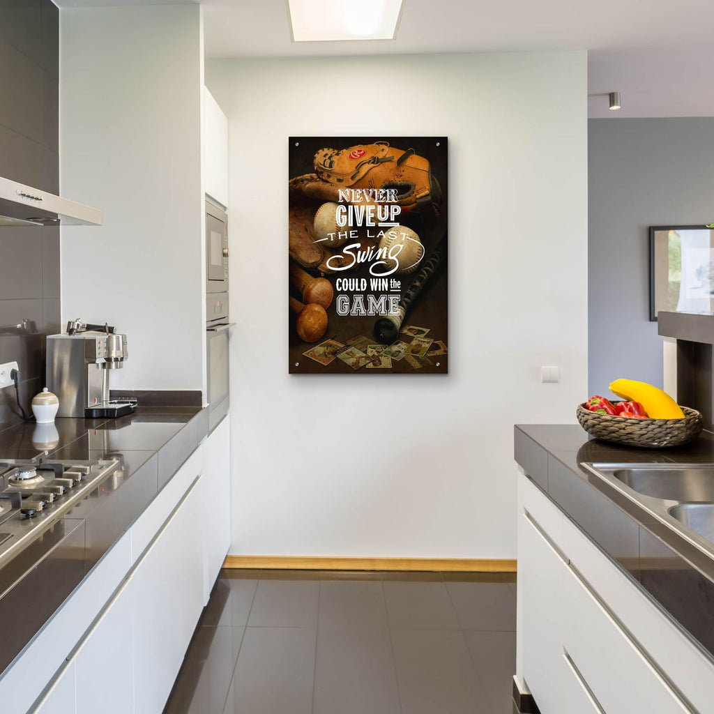 Never Give Up by Art Licensing Studio - 24x36 acrylic wall art in a room