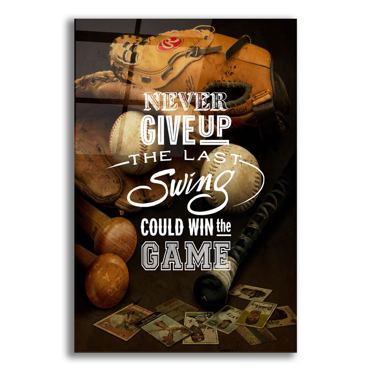 Never Give Up by Art Licensing Studio acrylic glass wall art