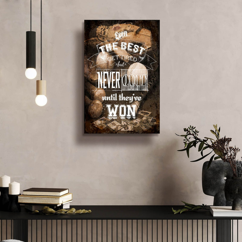 Never Quit by Art Licensing Studio - 16x24 acrylic wall art in a room