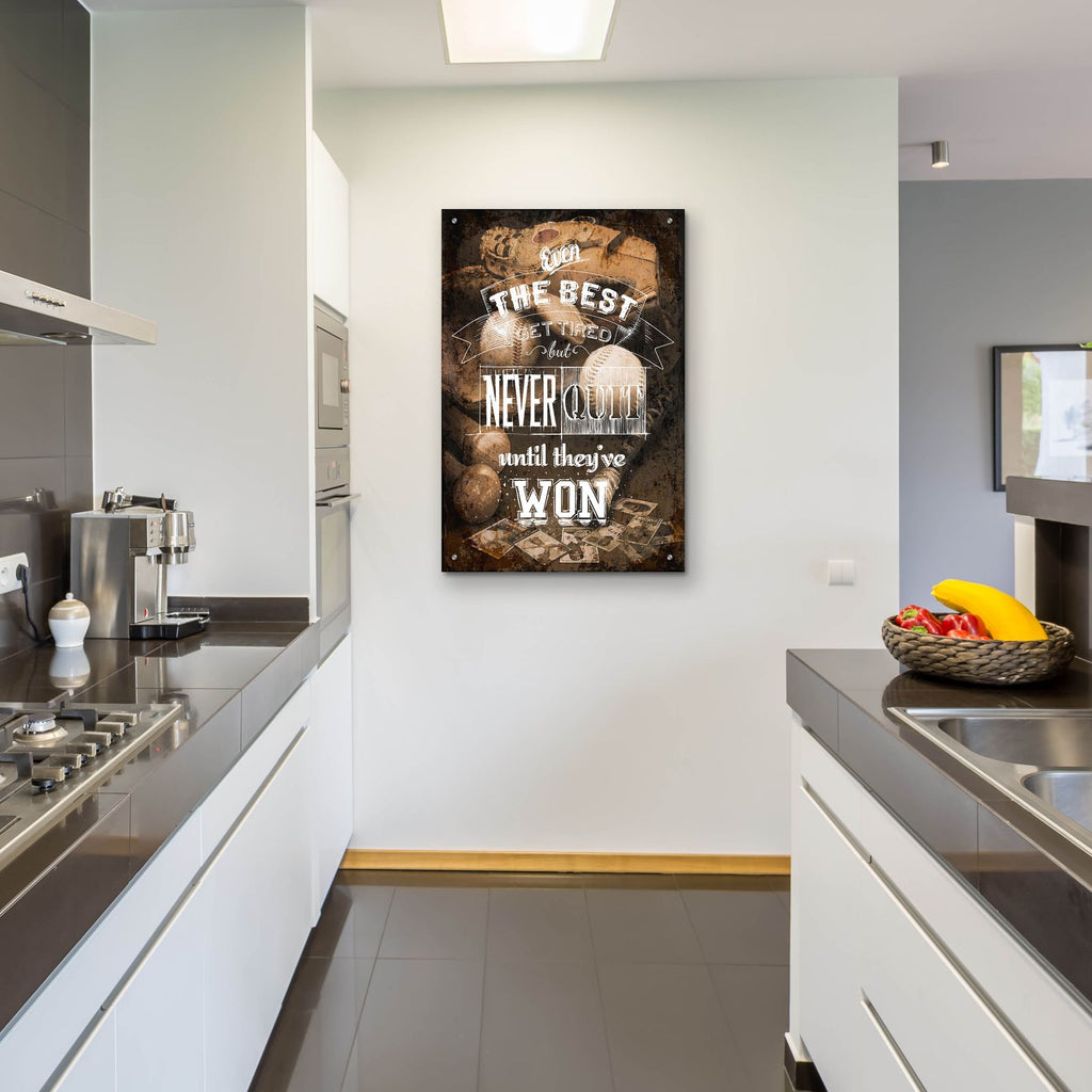 Never Quit by Art Licensing Studio - 24x36 acrylic wall art in a room