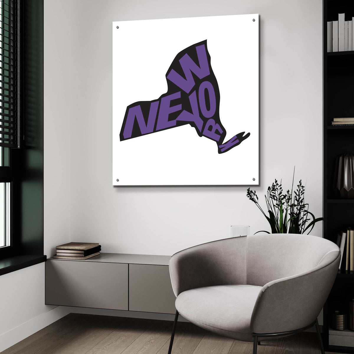 New York 2 by Art Licensing Studio - 36x36 acrylic wall art in a room