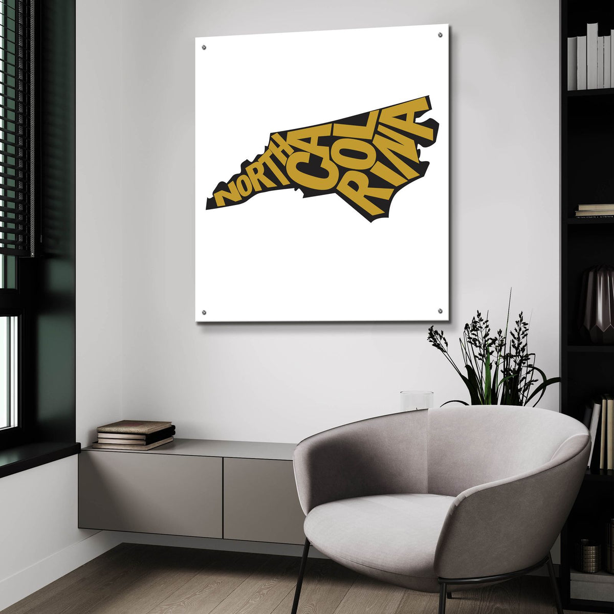 North Carolina 2 by Art Licensing Studio - 36x36 acrylic wall art in a room