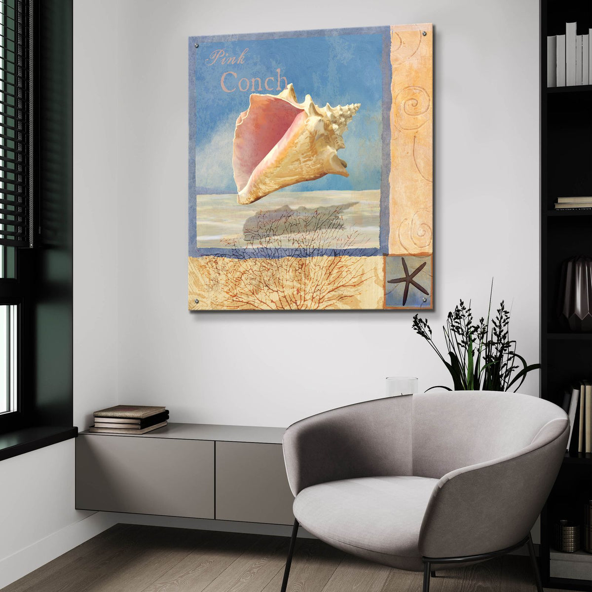Ocean Beauties 2 by Art Licensing Studio - 36x36 acrylic wall art in a room
