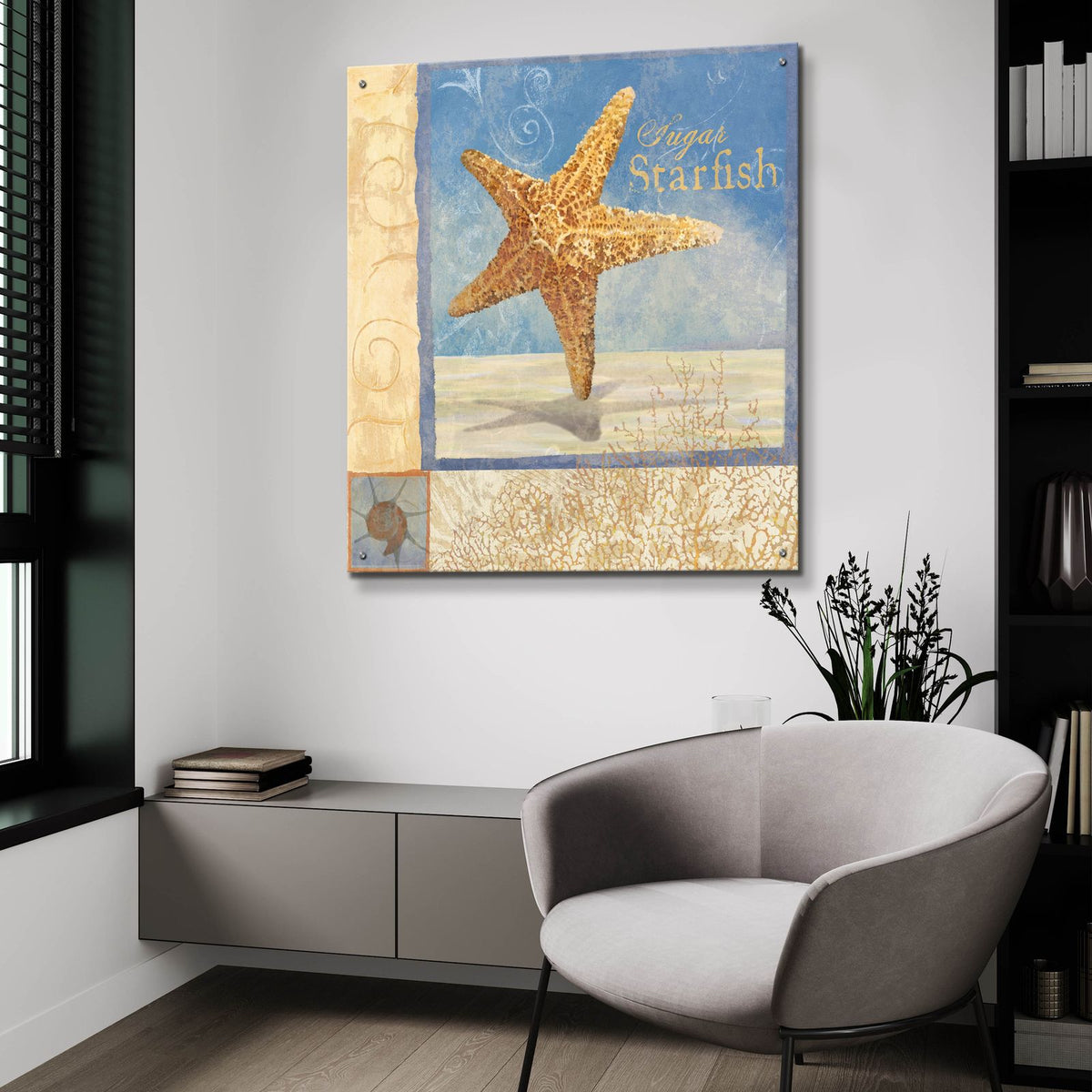 Ocean Beauties 4 by Art Licensing Studio - 36x36 acrylic wall art in a room