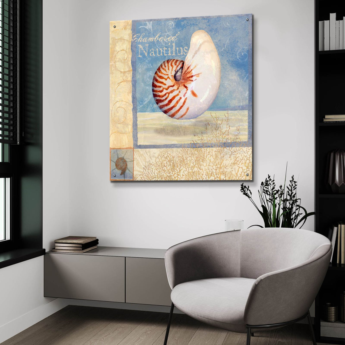 Ocean Beauties 5 by Art Licensing Studio - 36x36 acrylic wall art in a room