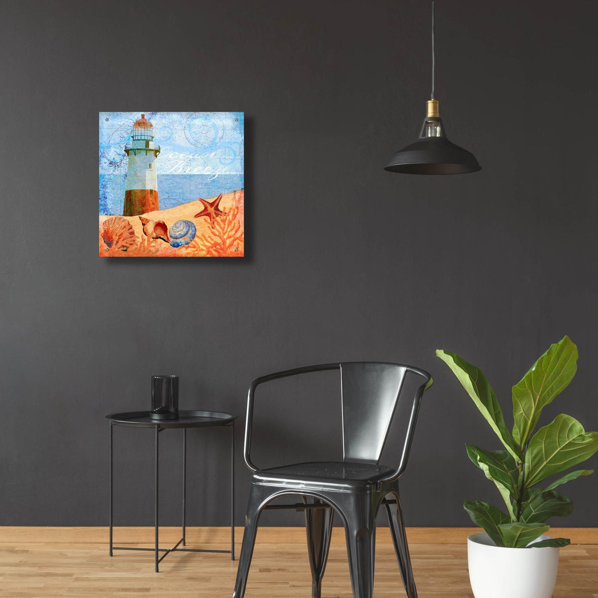 Ocean Breeze Lighthouse by Art Licensing Studio - 24x24 acrylic wall art in a room