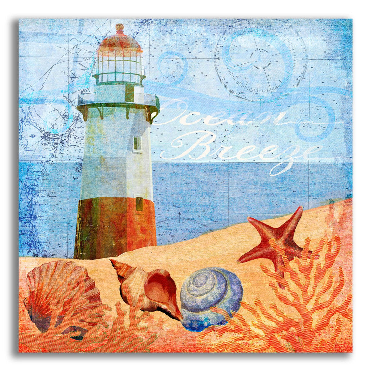 Ocean Breeze Lighthouse by Art Licensing Studio acrylic glass wall art