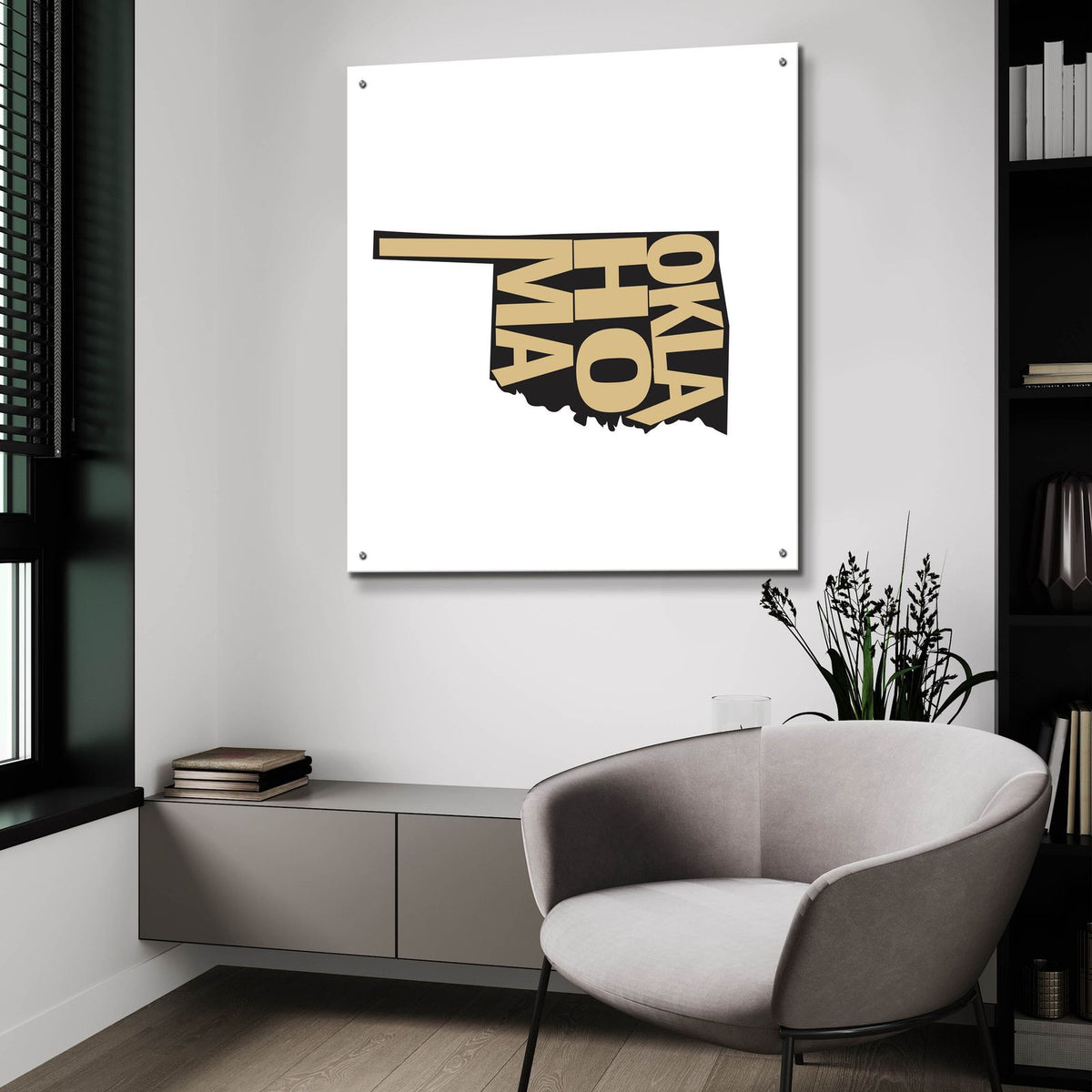 Oklahoma 2 by Art Licensing Studio - 36x36 acrylic wall art in a room