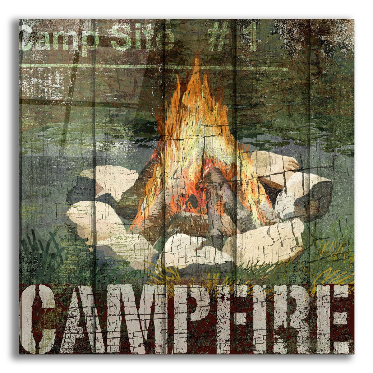 Open Season Campfire by Art Licensing Studio acrylic glass wall art