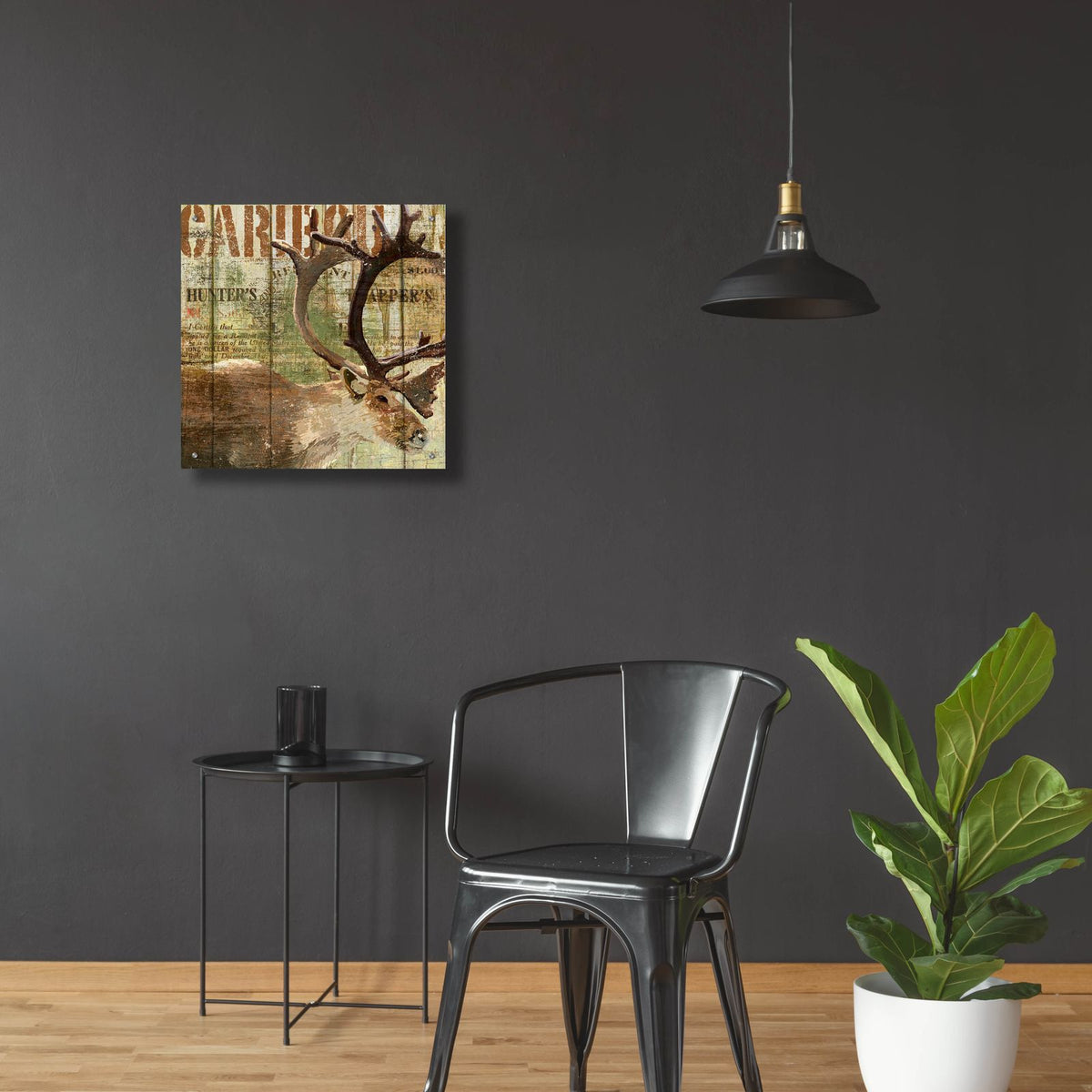 Open Season Caribou by Art Licensing Studio - 24x24 acrylic wall art in a room