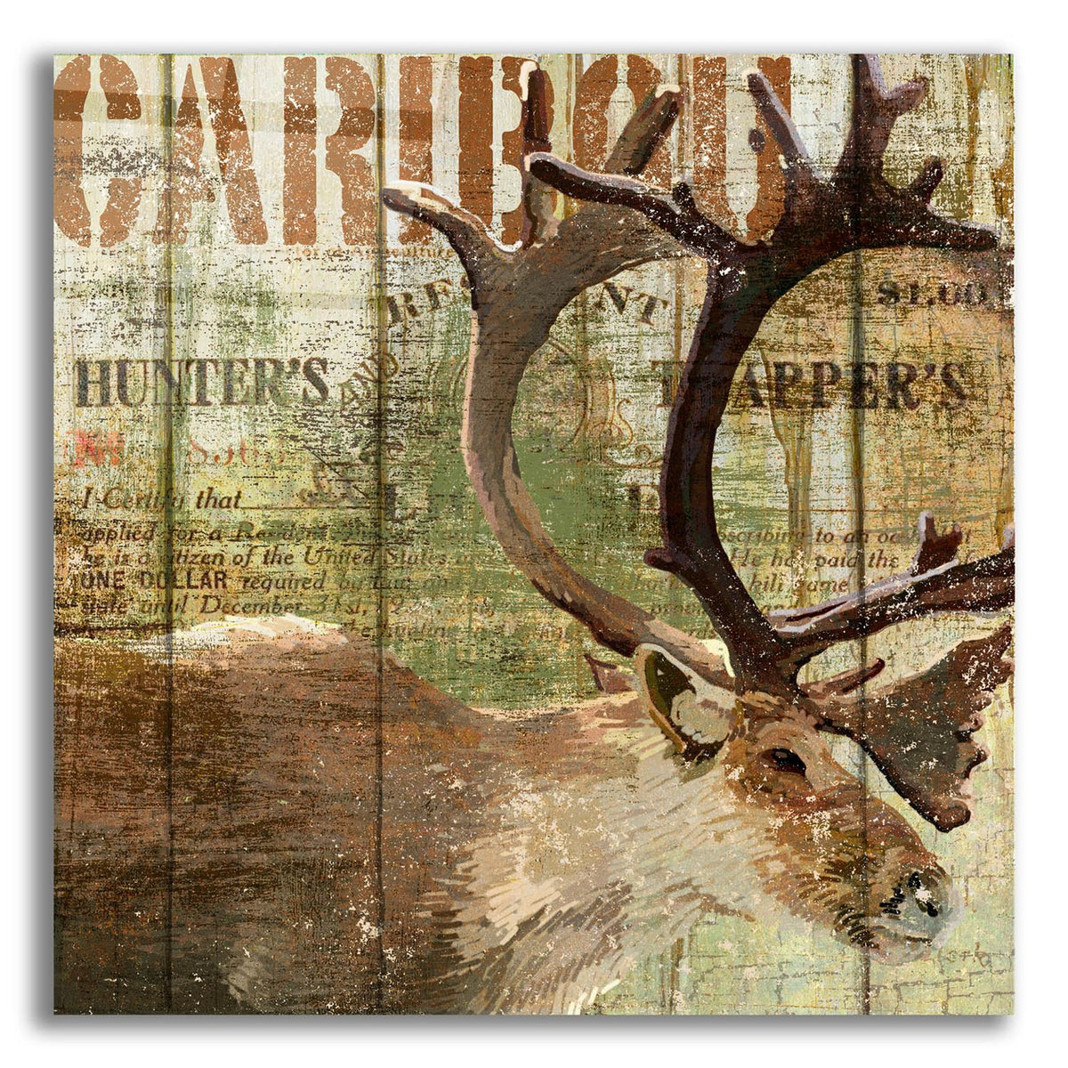 Open Season Caribou by Art Licensing Studio acrylic glass wall art