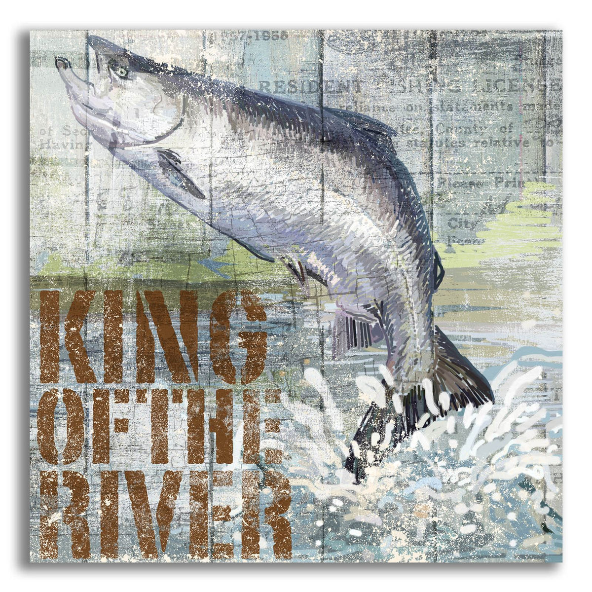 Open Season King Salmon by Art Licensing Studio acrylic glass wall art