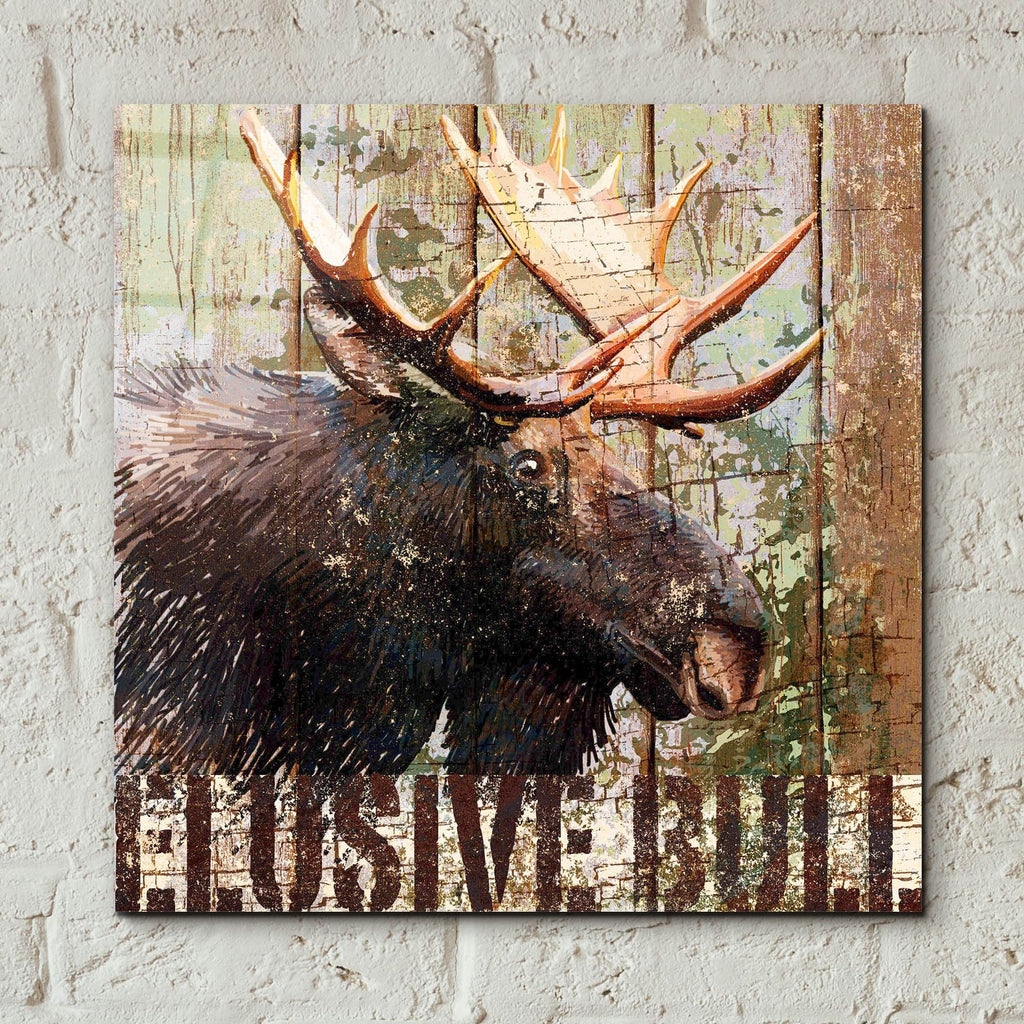 Open Season Moose by Art Licensing Studio - 12x12 acrylic wall art in a room