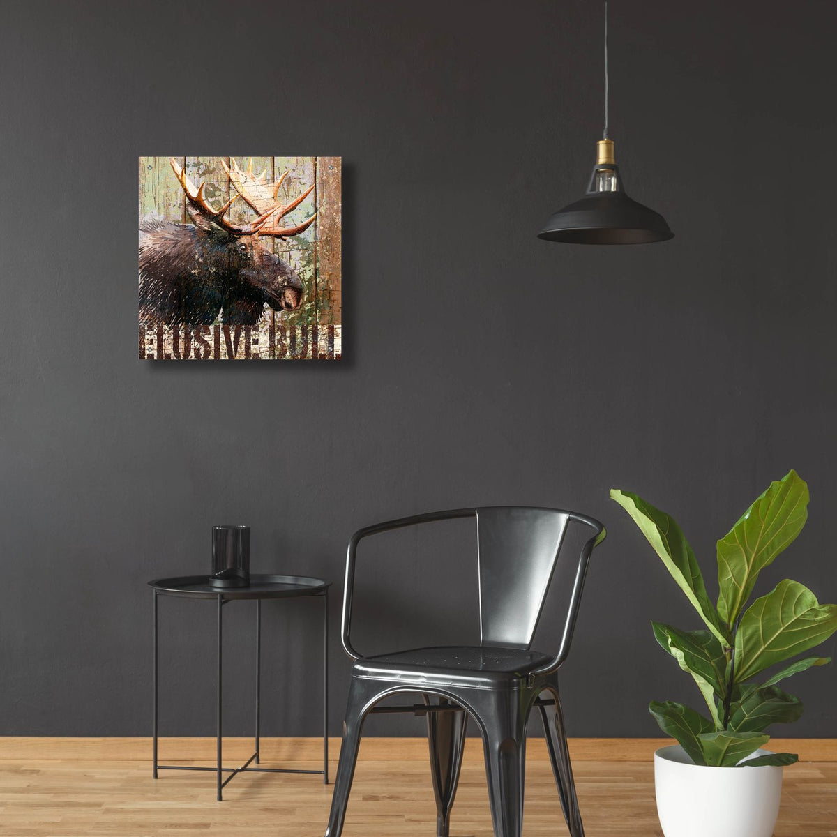Open Season Moose by Art Licensing Studio - 24x24 acrylic wall art in a room