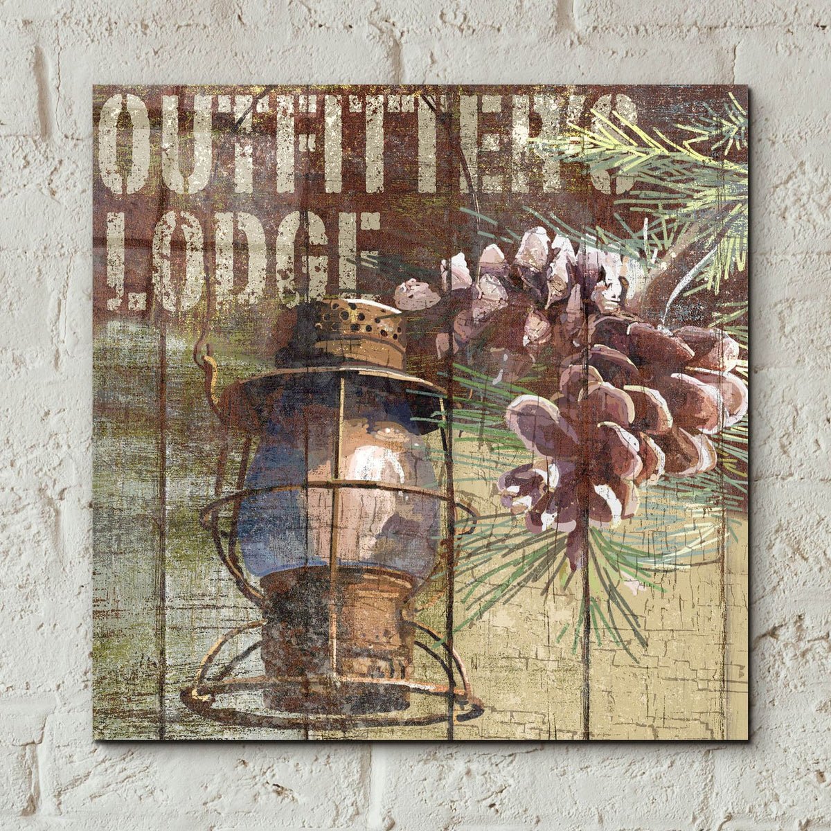 Open Season Outfitter by Art Licensing Studio - 12x12 acrylic wall art in a room