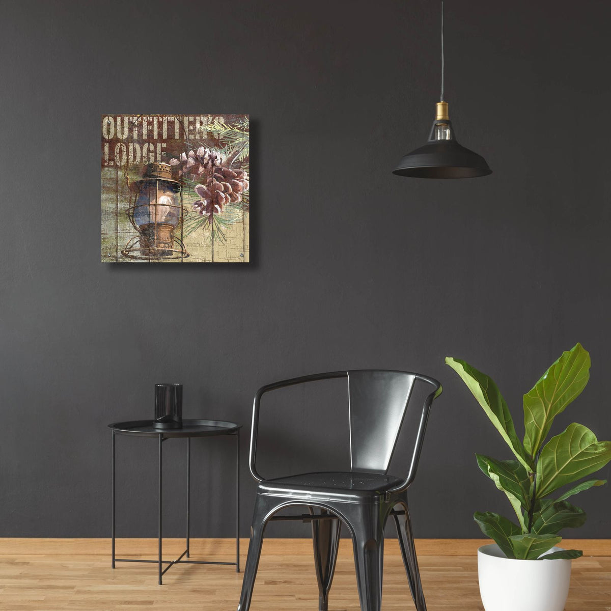 Open Season Outfitter by Art Licensing Studio - 24x24 acrylic wall art in a room